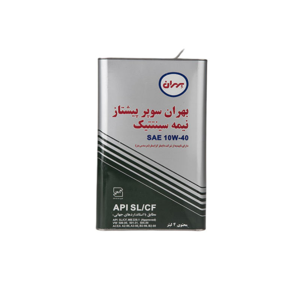 روغن موتور خودرو بهران مدل Super Pishtaz SAE چهار لیتری 10W-40